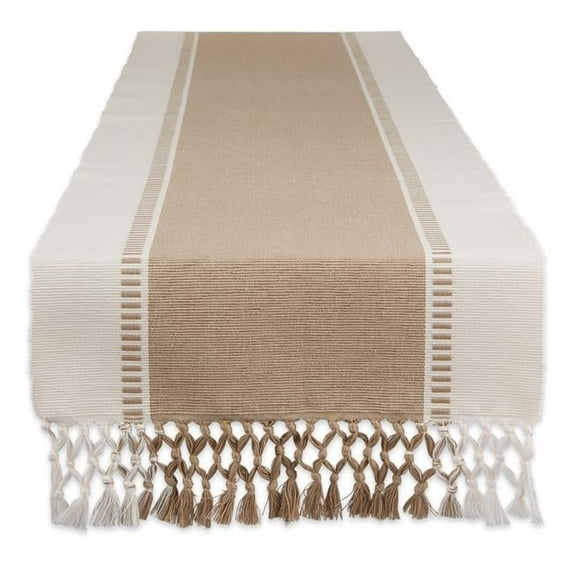 13 x 108 in. Stone Dobby Stripe Table Runner