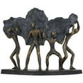 thumbnail image 1 of 13" x 11" Bronze Polystone Carrying Stone People Sculpture, by DecMode, 1 of 10