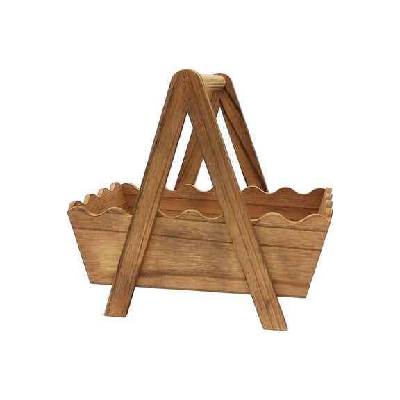 Ashland Scalloped Wood Basket 13" x 12" fall decor