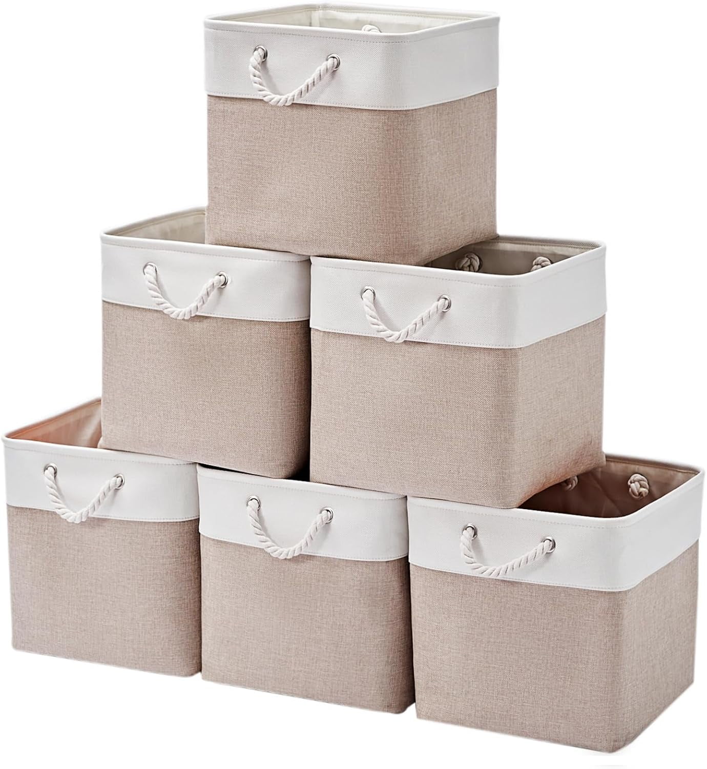 13 X 13 Inch Storage Cubes 6 Pack Cube Bins For Shelves Fabric ...