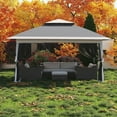 thumbnail image 1 of 13' x 13' Pop up Canopy Tent with Netting Sidewalls, Outdoor Gazebo Tent Gazebo Shade Shelter for Backyard, Garden, Deck, Lawn, 1 of 8