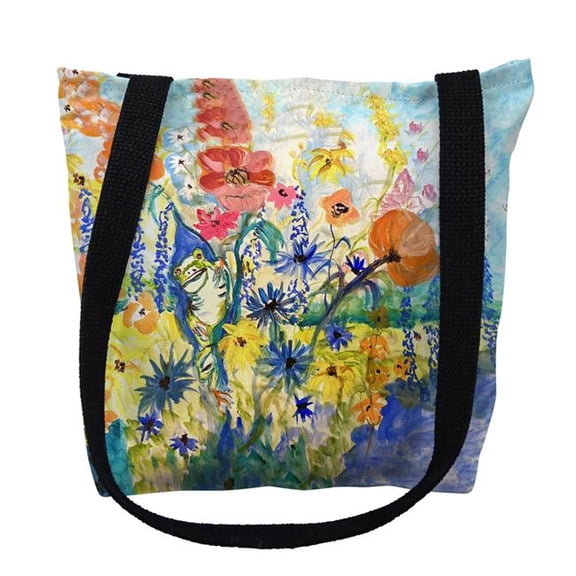 13 x 13 in. Frog & Garden Tote Bag - Small