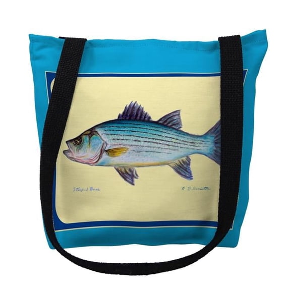 13 x 13 in. Multi Fish IV Border Tote Bag - Small