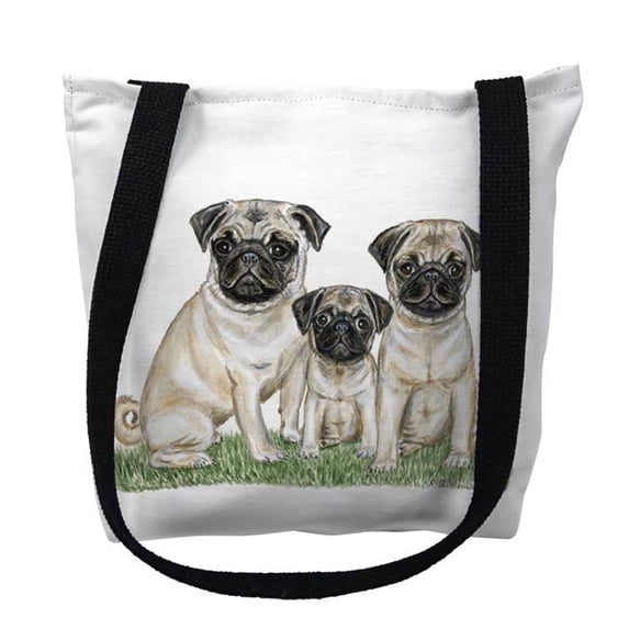 13 x 13 in. Pugs Tote Bag - Small
