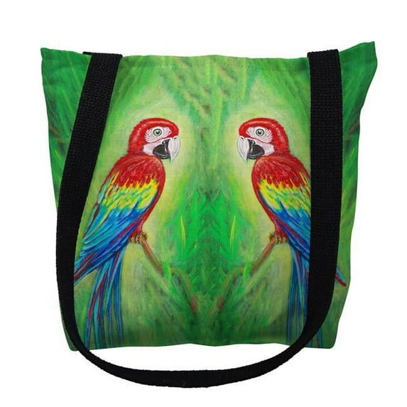 13 x 13 in. Red Macaws Tote Bag - Small