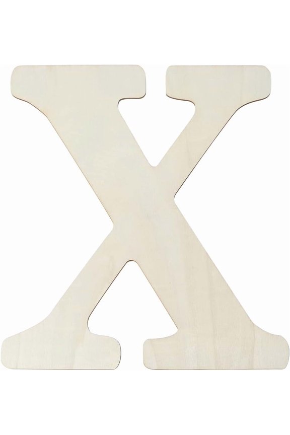 13 x 15 Inch Wooden Letters X Unfinished Wood Alabet Letters Large White Word Blank 4MM Printable MDF Piece Craft Sign Board for Birthday Party Wedding Home Wall DIY Art Decorations Adults 1pc