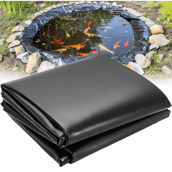 43.3 x 43.3 in Pond Liner, 20 Mil Thickness, Pliable & Durable LLDPE Material, Easy Cutting Underlayment for Fish or Koi,Waterfall, Fountains, Water Gardens, Black (1Pc)