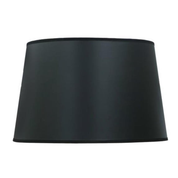 13 x 16 x 10 in. Black Opaque & Gold Foil Hardback English Barrel Lamp Shade with Brass Top Ring