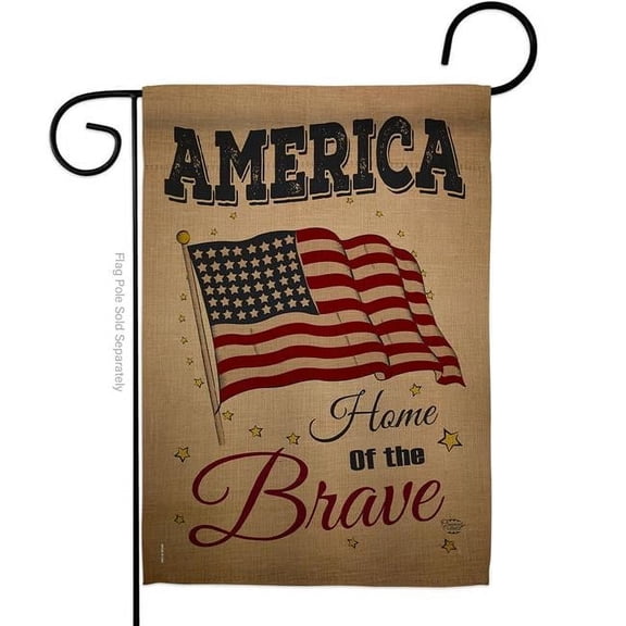 13 x 18.5 in. America Home of the Brave American Star & Stripes Vertical Garden Flag with Double-Sided House Decoration Banner Yard Gift