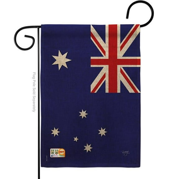 13 x 18.5 in. Australia Burlap Flags of the World Nationality Impressions Decorative Vertical Double Sided Garden Flag