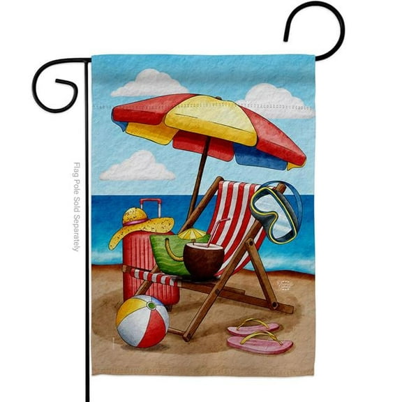 13 x 18.5 in. Beach Chair Summertime Fun & Sun Double-Sided Vertical Decorative Garden Flag