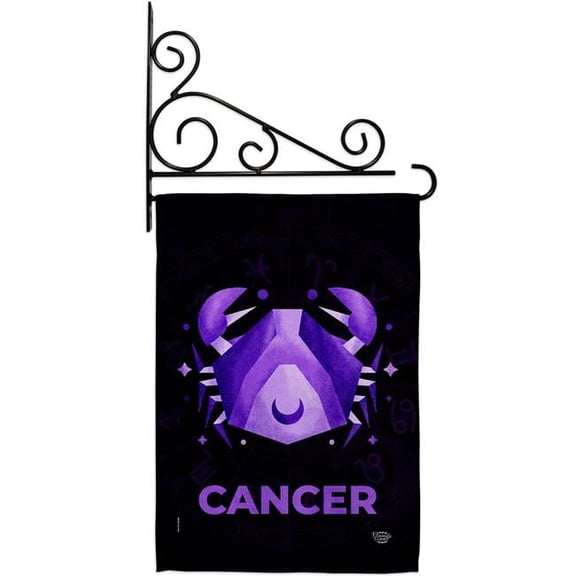 13 x 18.5 in. Cancer Garden Flag Set for Interests Zodiac Double-Sided Decorative Vertical Flags & House Decoration Banner Yard Gift
