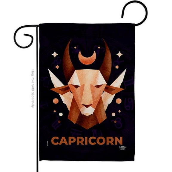 13 x 18.5 in. Capricorn Garden Flag for Interests Zodiac Double-Sided Decorative Vertical Flags & House Decoration Banner Yard Gift
