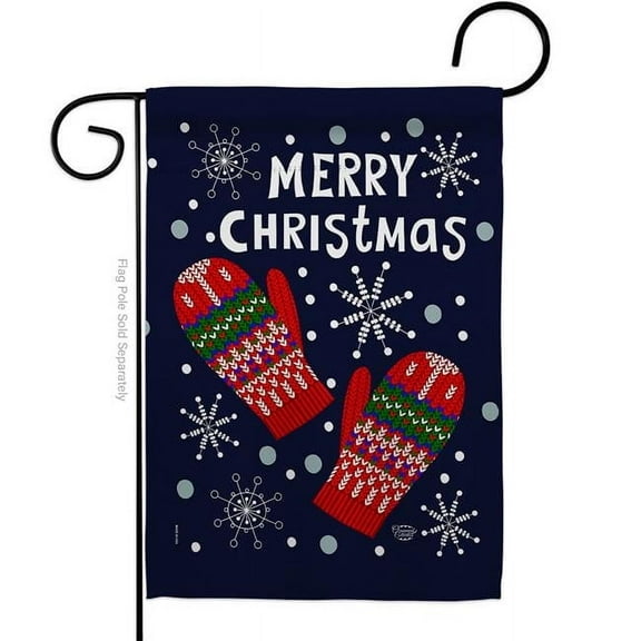 13 x 18.5 in. Christmas Mitten Garden Flag with Winter Double-Sided Decorative Vertical Flags House Decoration Banner Yard Gift