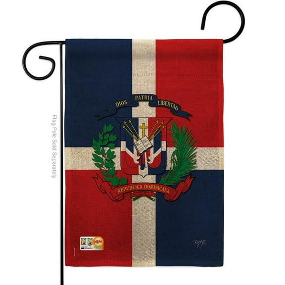 13 x 18.5 in. Dominican Republic Burlap Flags of the World Nationality Impressions Decorative Vertical Double Sided Garden Flag