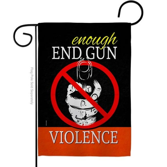 13 x 18.5 in. Enough Gun Support Awareness Double-Sided Vertical House Decoration Banner Garden Flag - Yard Gift