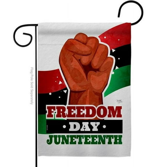 13 x 18.5 in. Freedom Day History Juneteenth Double-Sided Vertical House Decoration Banner Garden Flag, Black & Multi Color - Yard Gift
