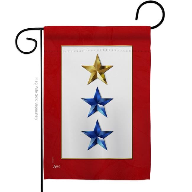 13 x 18.5 in. Gold & Two Blue Stars Garden Flag for Armed Forces Military Service Double-Sided Decorative Vertical Flags & House Decoration Banner Yard Gift