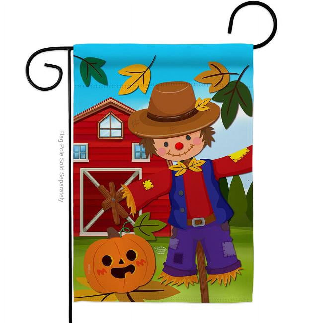 13 x 18.5 in. Harvest Scarecrow Garden Flag with Fall & Autumn Double