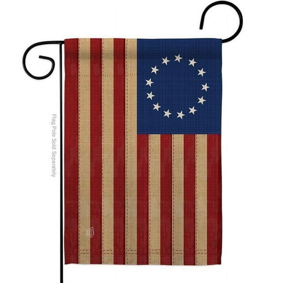 13 x 18.5 in. Heritage Betsy Ross American USA Historic Garden Flag with Double-Sided Horizontal House Decoration Banner Yard Gift