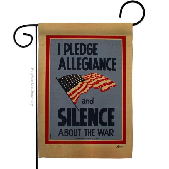 13 x 18.5 in. I Pledge Allegiance & Silence Garden Flag with Americana US Historic Double-Sided Decorative Vertical House Banner Yard Gift