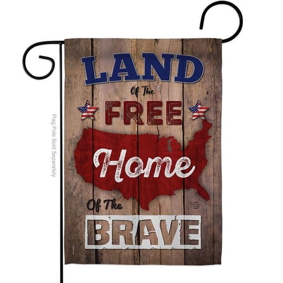 13 x 18.5 in. Land of the Free Home Brave American Star & Stripes Vertical Garden Flag with Double-Sided House Decoration Banner Yard Gift