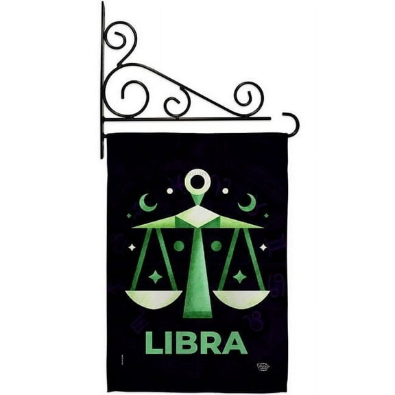 13 x 18.5 in. Libra Garden Flag Set for Interests Zodiac Double-Sided Decorative Vertical Flags & House Decoration Banner Yard Gift