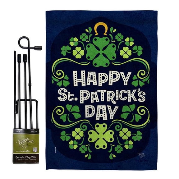 13 x 18.5 in. Lucky St Paricks Garden Flag Set for Springtime Patrick Double-Sided Decorative Vertical Flags & House Decoration Banner Yard Gift