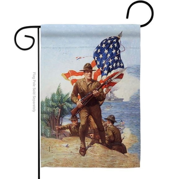 13 x 18.5 in. Marines Charge Garden Flag with Armed Forces Navy Double-Sided Decorative Vertical Flags House Decoration Banner Yard Gift