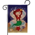 thumbnail image 1 of 13 x 18.5 in. Mermaid Burlap Coastal Sea Animals Impressions Decorative Vertical Double Sided Garden Flag, 1 of 1