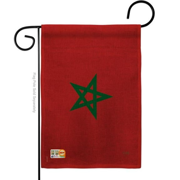 13 x 18.5 in. Morocco Burlap Flags of the World Nationality Impressions Decorative Vertical Double Sided Garden Flag