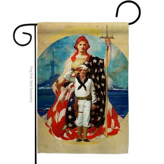 13 x 18.5 in. Navy Wartime Garden Flag with Armed Forces Double-Sided Decorative Vertical Flags House Decoration Banner Yard Gift