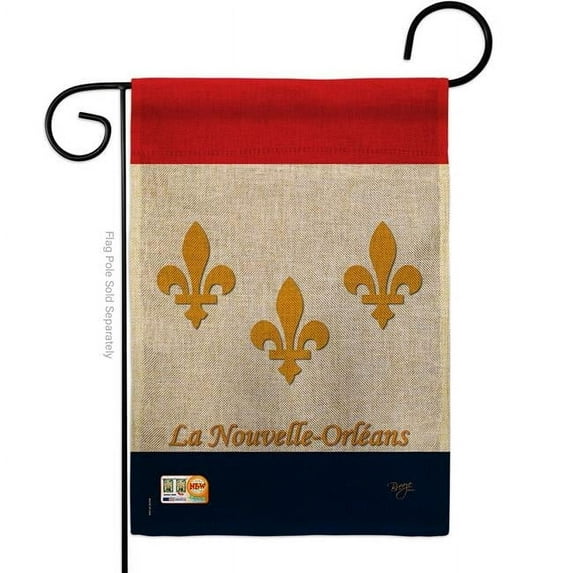 13 x 18.5 in. New Orleans Burlap Interests Fleur De Lys Impressions Decorative Vertical Double Sided Garden Flag