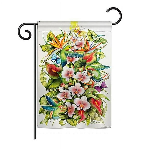 13 x 18.5 in. Orchid Splendor with Birds Garden Friends Impressions Decorative Garden Flag