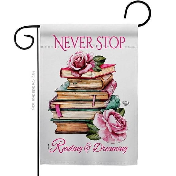 13 x 18.5 in. Reading Dreaming Sweet Life Expression Double-Sided Decorative Vertical Garden Flags - House Decoration Banner Yard Gift