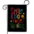 thumbnail image 1 of 13 x 18.5 in. Smile Do Your Things Sweet Life Inspirational Double-Sided Decorative Vertical Garden Flags - House Decoration Banner Yard Gift, 1 of 1