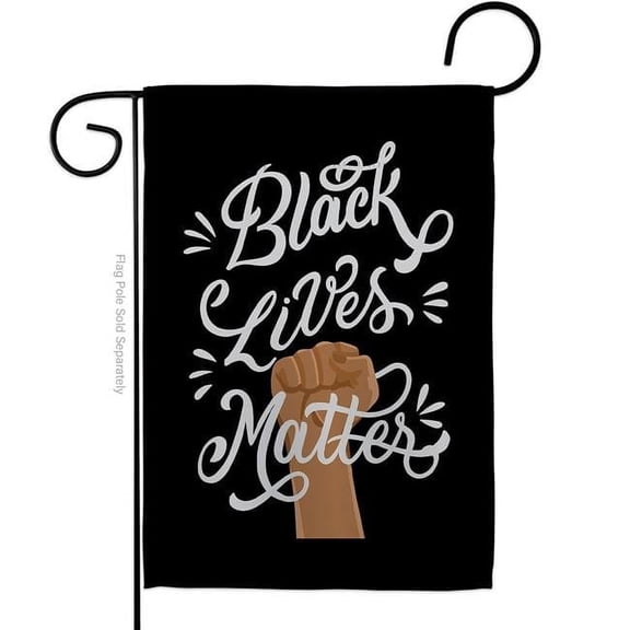 13 x 18.5 in. Stop Racism Black History Lives Matter Double-Sided Decorative Vertical Garden Flags - House Decoration Banner Yard Gift