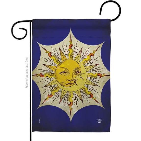 13 x 18.5 in. Sun Moon Cosmos Space Double-Sided Decorative Vertical Garden Flags for House Decoration Banner Yard Gift