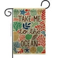 thumbnail image 1 of 13 x 18.5 in. Take Me To the Ocean Burlap Coastal Nautical Impressions Decorative Vertical Double Sided Garden Flag, 1 of 1