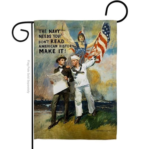 13 x 18.5 in. The Navy Needs You Garden Flag with Armed Forces Double-Sided Decorative Vertical Flags House Decoration Banner Yard Gift