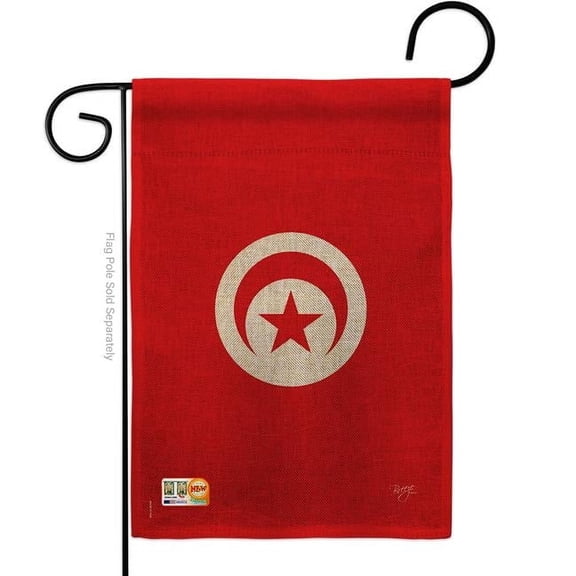13 x 18.5 in. Tunisia Burlap Flags of the World Nationality Impressions Decorative Vertical Double Sided Garden Flag