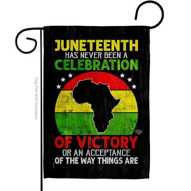 13 x 18.5 in. Victory African American History Juneteenth Double-Sided Vertical House Decoration Banner Garden Flag, Black & Multi Color - Yard Gift