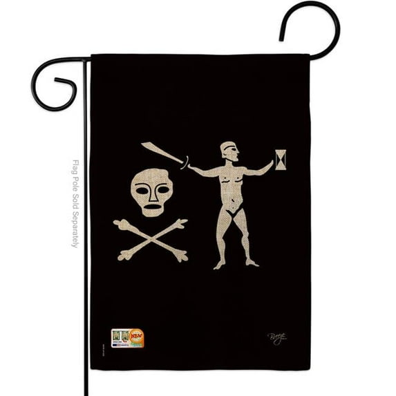 13 x 18.5 in. Walter Kennedy Burlap Coastal Pirate Impressions Decorative Vertical Double Sided Garden Flag