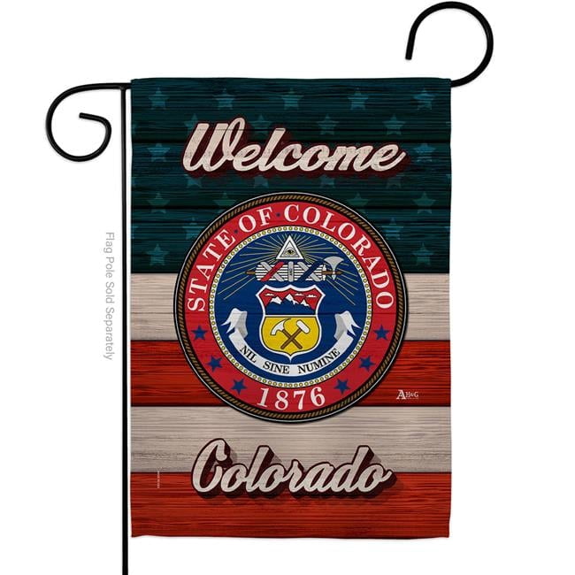 13 x 18.5 in. Welcome Colorado Double-Sided Vertical House Decoration Banner Garden Flag - Yard Gift