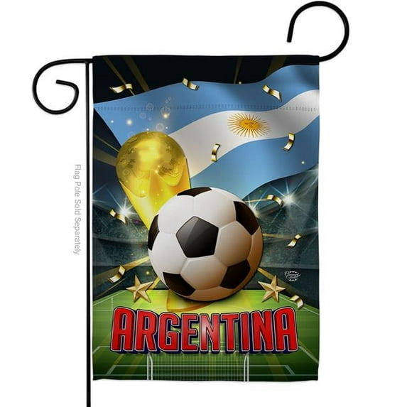 13 x 18.5 in. World Cup Argentina Sports Soccer Double-Sided Vertical House Decoration Banner Garden Flag - Yard Gift