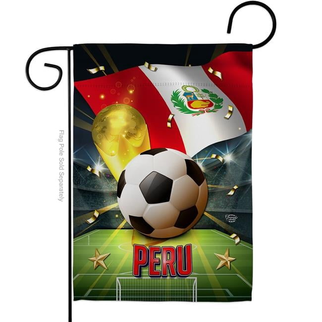 13 x 18.5 in. World Cup Peru Sports Soccer Double-Sided Vertical House Decoration Banner Garden Flag - Yard Gift