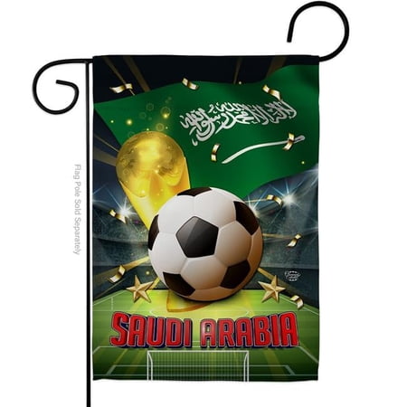 13 x 18.5 in. World Cup Saudi Arabia Sports Soccer Double-Sided Vertical House Decoration Banner Garden Flag - Yard Gift