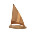 thumbnail image 1 of 13" x 18" Brown Aluminum Sail Boat Sculpture, by DecMode, 1 of 8