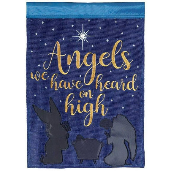 13 x 18 in. Angels We Have Heard Burlap Garden Flag