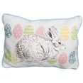 thumbnail image 1 of 13 x 18 in. Blue & White Rabbit Easter Bunny Jute Pillow with Applique, 1 of 1